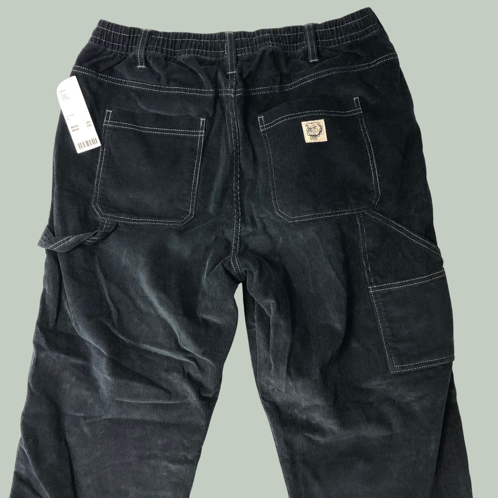 BDG Pinwale Corduroy Pants Mens Large Black Carpenter Bulldog Urban Outfitters